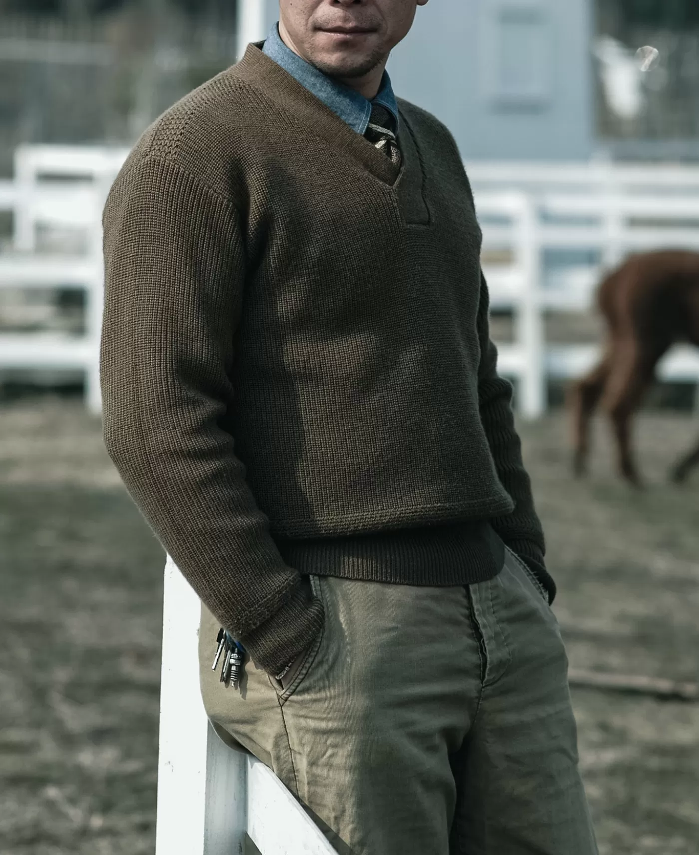 Cheap USAAF Type A-1 V-neck Mechanics Sweater - Knitwear