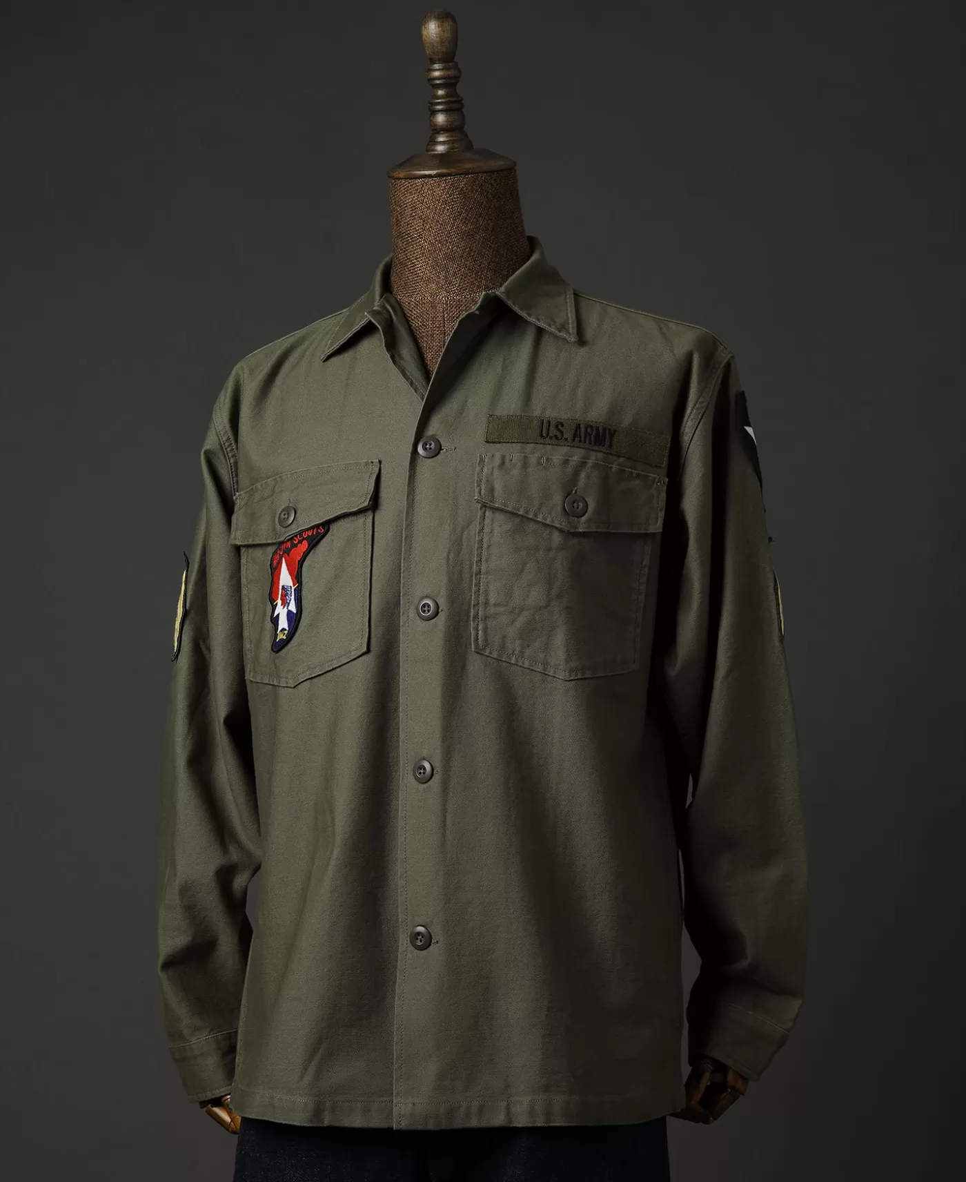 Outlet Vietnam War US Army OG-107 Fatigue Utility Shirt - Im Jin Scouts Long Sleeve Shirts